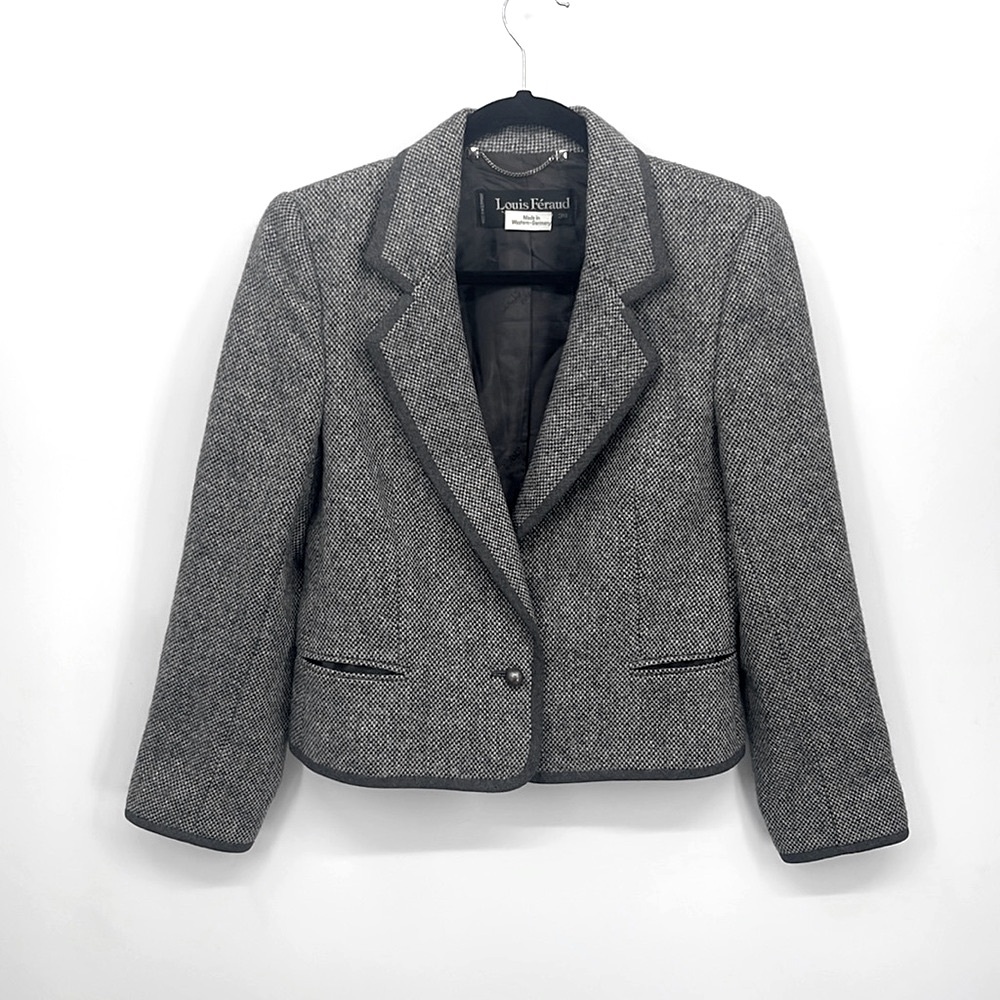 Vintage LOUIS FERAUD Tweed Wool Blend Blazer
